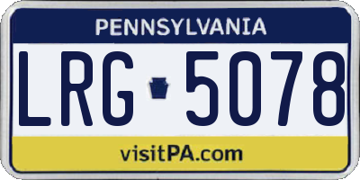 PA license plate LRG5078