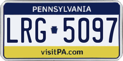 PA license plate LRG5097
