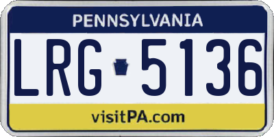 PA license plate LRG5136