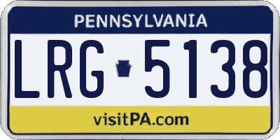 PA license plate LRG5138