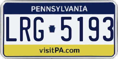 PA license plate LRG5193