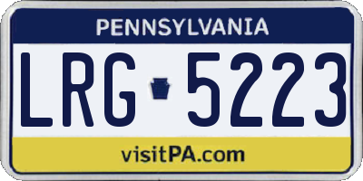 PA license plate LRG5223