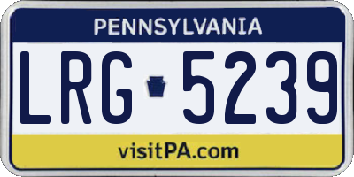 PA license plate LRG5239