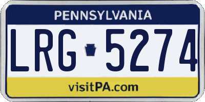 PA license plate LRG5274