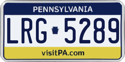 PA license plate LRG5289