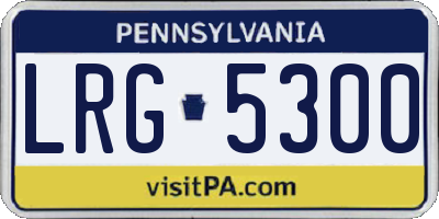 PA license plate LRG5300