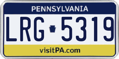 PA license plate LRG5319