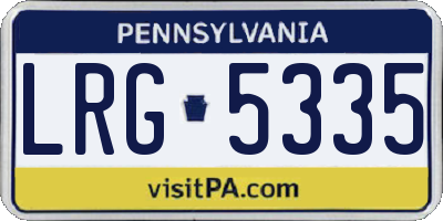 PA license plate LRG5335