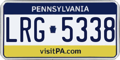 PA license plate LRG5338