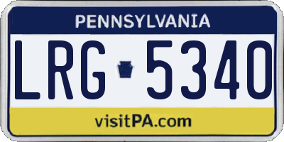 PA license plate LRG5340