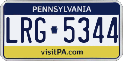 PA license plate LRG5344