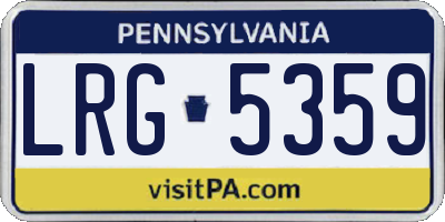 PA license plate LRG5359