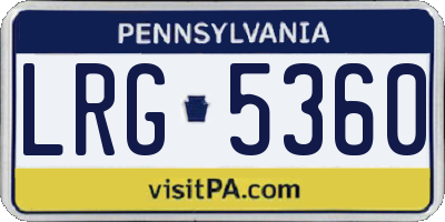 PA license plate LRG5360