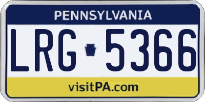 PA license plate LRG5366