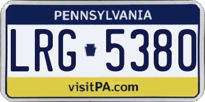 PA license plate LRG5380
