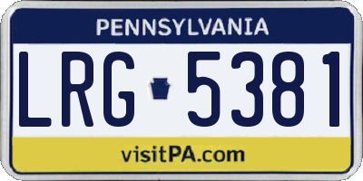 PA license plate LRG5381
