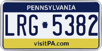 PA license plate LRG5382