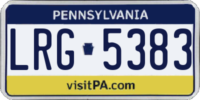 PA license plate LRG5383