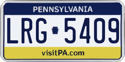 PA license plate LRG5409