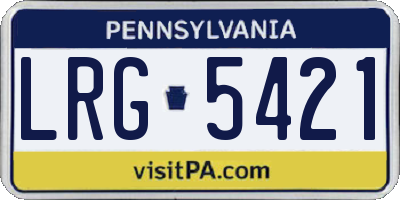 PA license plate LRG5421