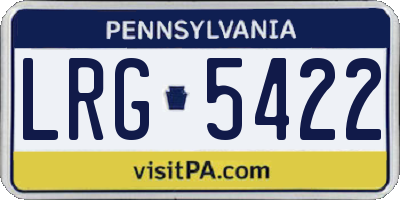 PA license plate LRG5422
