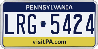 PA license plate LRG5424