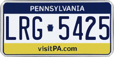 PA license plate LRG5425