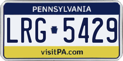 PA license plate LRG5429