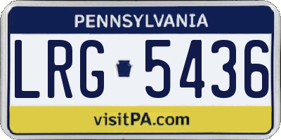 PA license plate LRG5436
