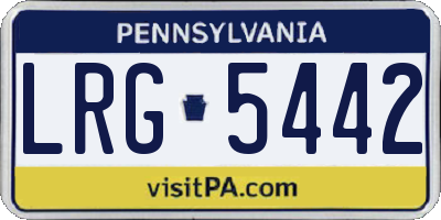 PA license plate LRG5442