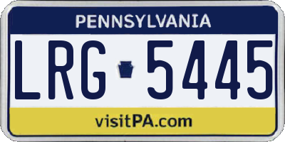 PA license plate LRG5445
