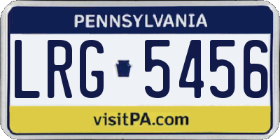 PA license plate LRG5456
