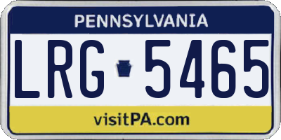 PA license plate LRG5465