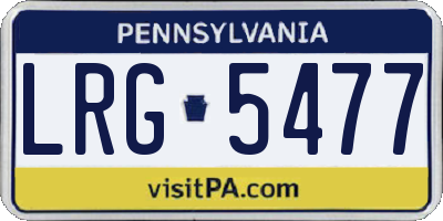 PA license plate LRG5477