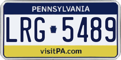 PA license plate LRG5489