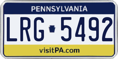 PA license plate LRG5492