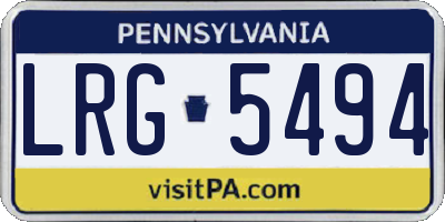 PA license plate LRG5494