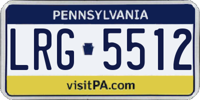 PA license plate LRG5512
