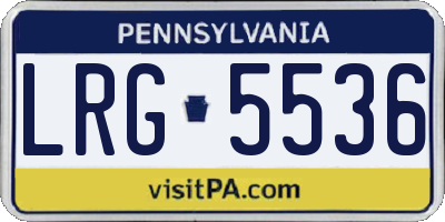 PA license plate LRG5536