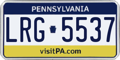 PA license plate LRG5537