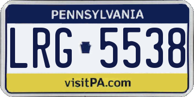 PA license plate LRG5538