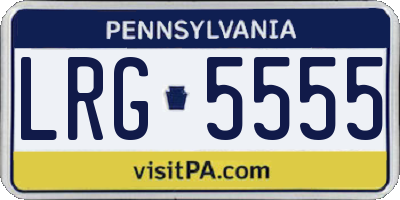 PA license plate LRG5555