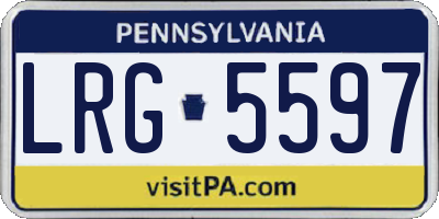 PA license plate LRG5597