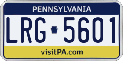 PA license plate LRG5601
