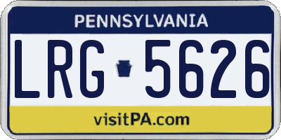 PA license plate LRG5626