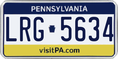 PA license plate LRG5634