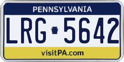 PA license plate LRG5642