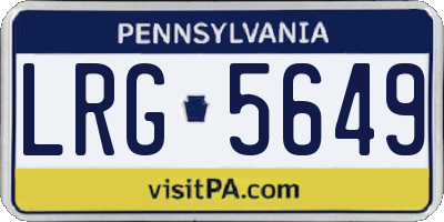 PA license plate LRG5649