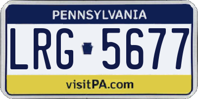 PA license plate LRG5677