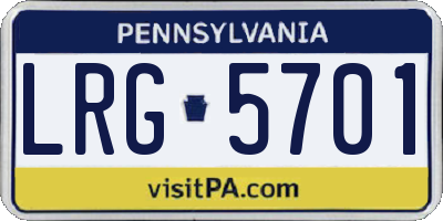 PA license plate LRG5701